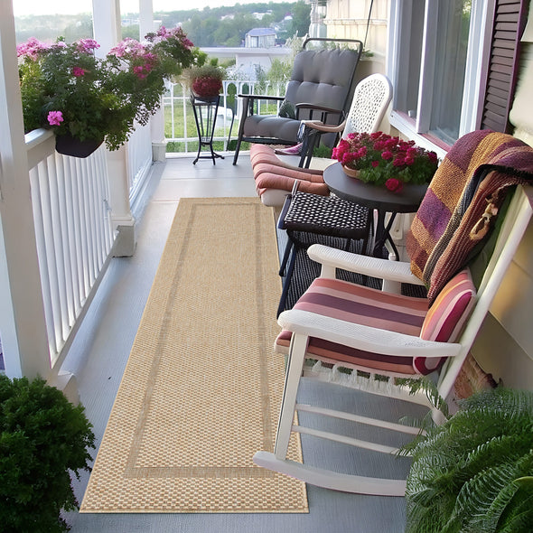 Covor Venice cu tesatura plata, aspect de sisal, bej 80x250 cm - LunaHome.ro