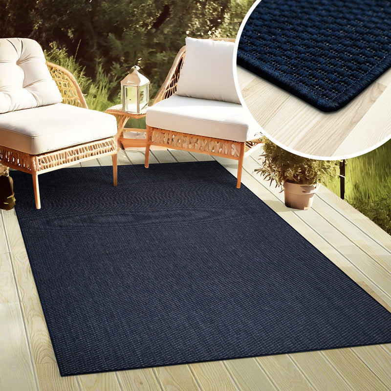Covor Venice cu tesatura plata, aspect de sisal albastru 120x170 cm - LunaHome.ro