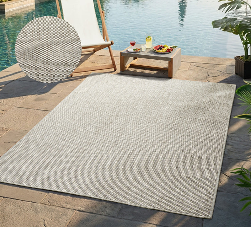 Covor Venice cu tesatura plata, aspect de sisal gri 120x160 cm