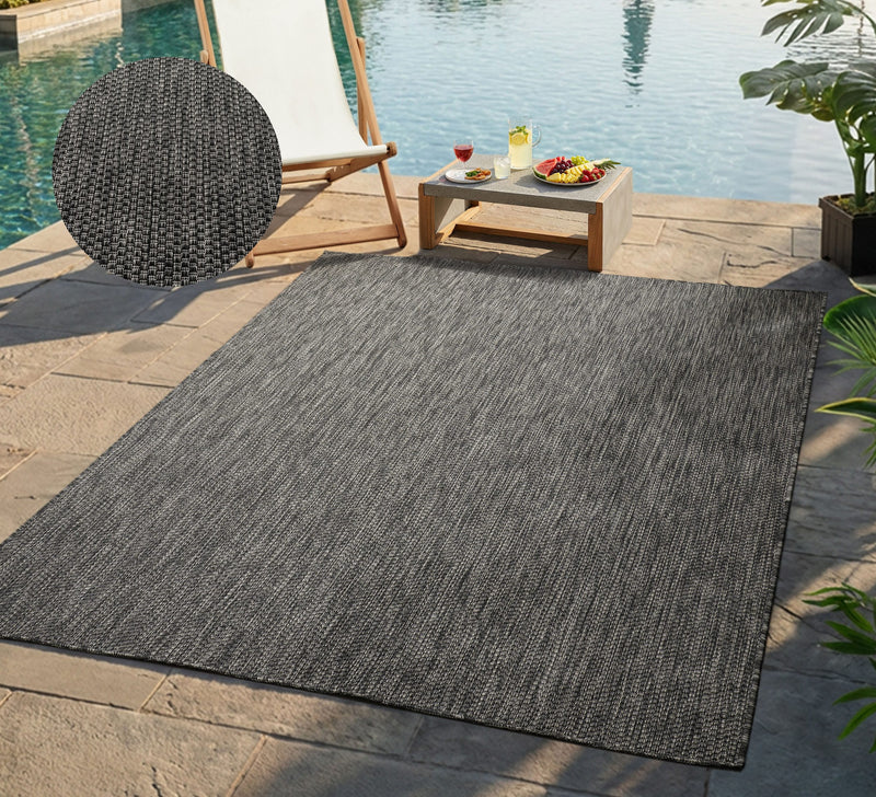 Covor Venice cu tesatura plata, aspect de sisal gri ardezie 160x220 cm