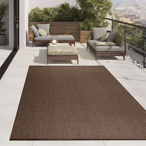 Covor Venice cu tesatura plata, aspect de sisal maro 60x110 cm - LunaHome.ro