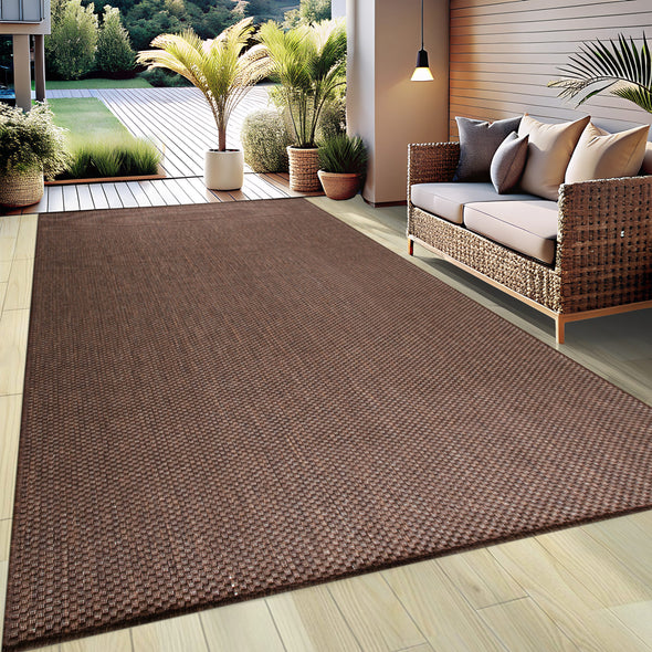 Covor Venice cu tesatura plata, aspect de sisal maro 60x110 cm - LunaHome.ro