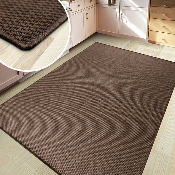 Covor Venice cu tesatura plata, aspect de sisal maro 60x110 cm - LunaHome.ro