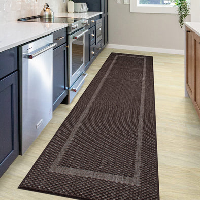 Covor Venice cu tesatura plata, aspect de sisal maro 80x250 cm - LunaHome.ro