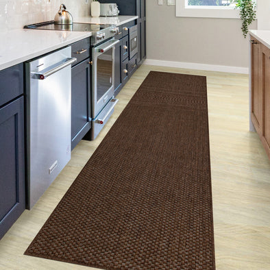 Covor Venice cu tesatura plata, aspect de sisal maro 80x250 cm - LunaHome.ro