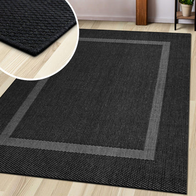 Covor Venice cu tesatura plata, aspect de sisal negru 160x230 cm - LunaHome.ro
