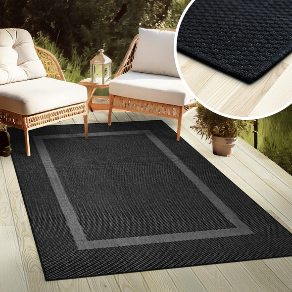 Covor Venice cu tesatura plata, aspect de sisal negru 160x230 cm - LunaHome.ro