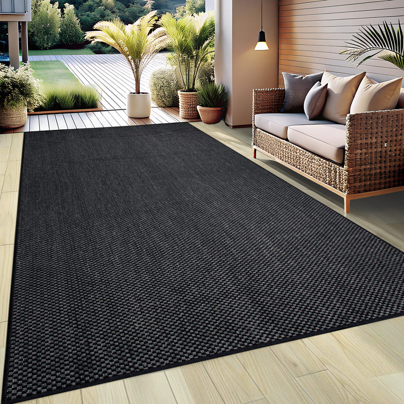 Covor Venice cu tesatura plata, aspect de sisal negru 120x170 cm - LunaHome.ro