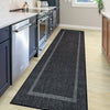 Covor Venice cu tesatura plata, aspect de sisal negru 67x230 cm - LunaHome.ro
