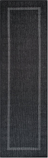 Covor Venice cu tesatura plata, aspect de sisal negru 67x230 cm - LunaHome.ro