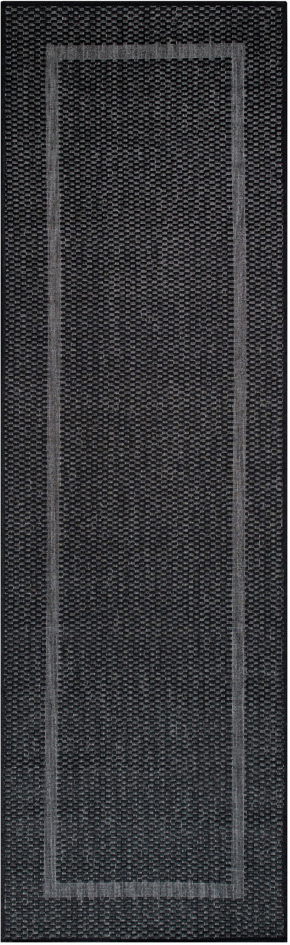 Covor Venice cu tesatura plata, aspect de sisal negru 67x230 cm - LunaHome.ro