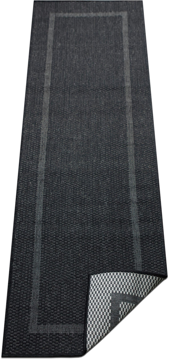 Covor Venice cu tesatura plata, aspect de sisal negru 67x230 cm - LunaHome.ro
