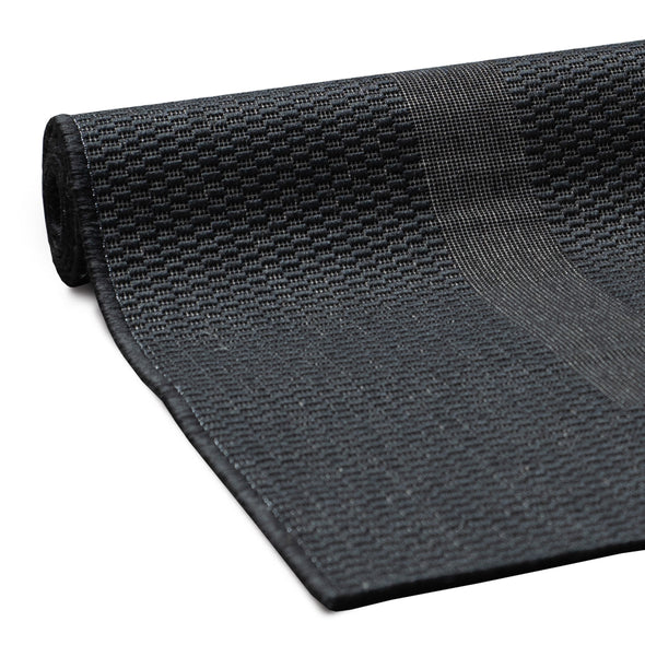 Covor Venice cu tesatura plata, aspect de sisal negru 67x230 cm - LunaHome.ro