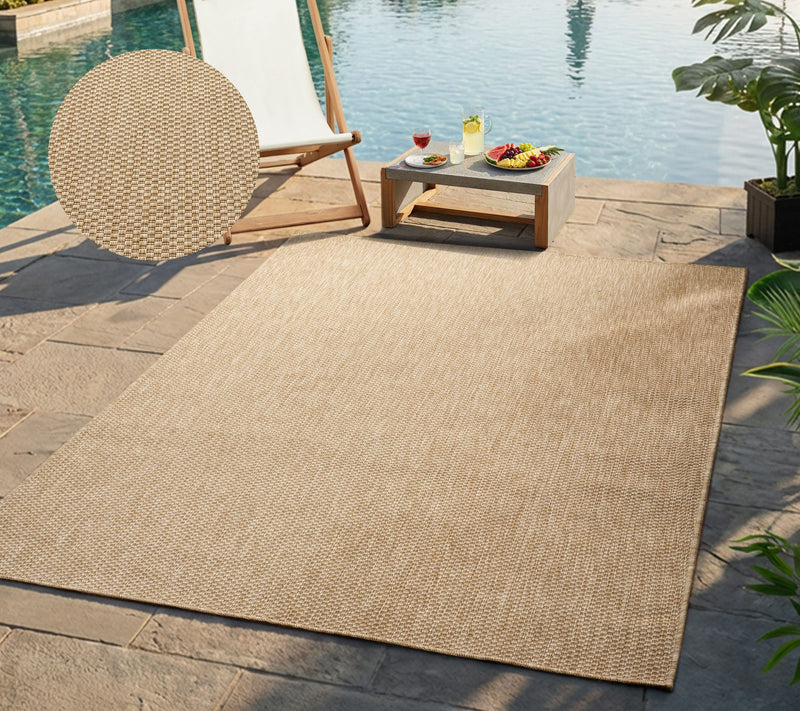 Covor Venice cu tesatura plata aspect de sisal bej nisip 160x220 cm