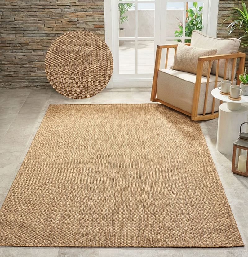 Covor Venice cu tesatura plata aspect de sisal maro 300x400 cm