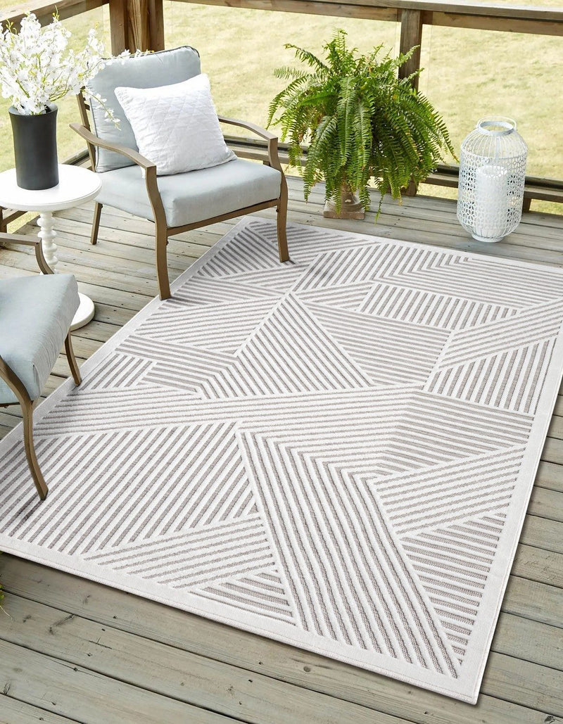 Covor Villa de interior si exterior cu tesatura plata gri 140x200 cm - LunaHome.ro
