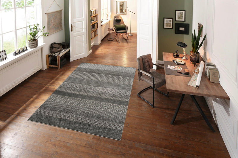 Covor Wisconsin cu fir scurt gri cu aspect berber 70x140 cm - LunaHome.ro