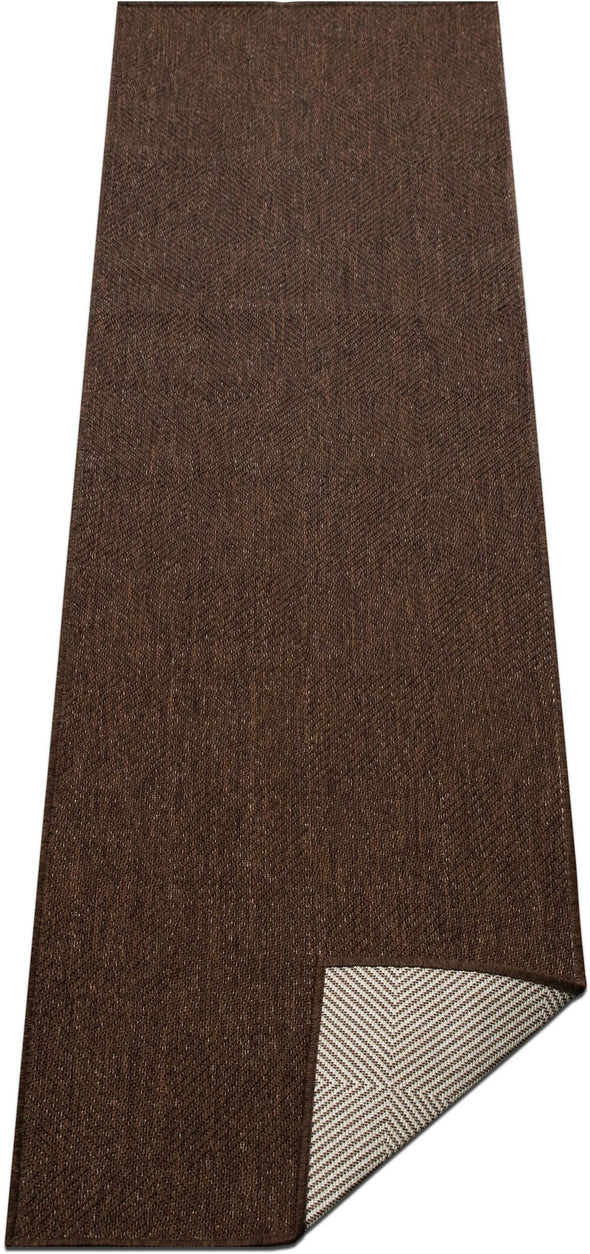 Covor Anna cu tesatura plata potrivit si la exterior maro 67x230 cm - LunaHome.ro