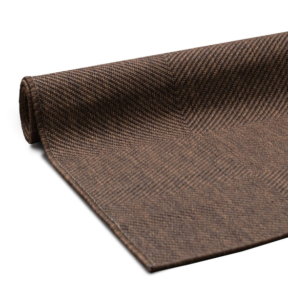 Covor Anna cu tesatura plata potrivit si la exterior maro 67x230 cm - LunaHome.ro