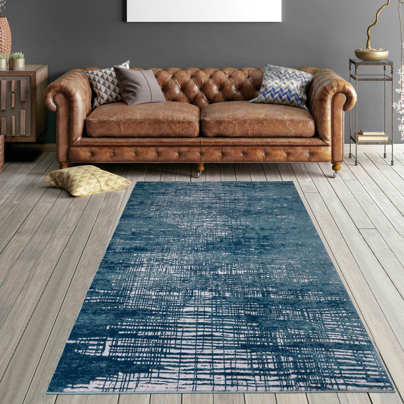 Covor »Ariano« cu model vintage 3D, aspect modern, albastru 70x140 cm - LunaHome.ro