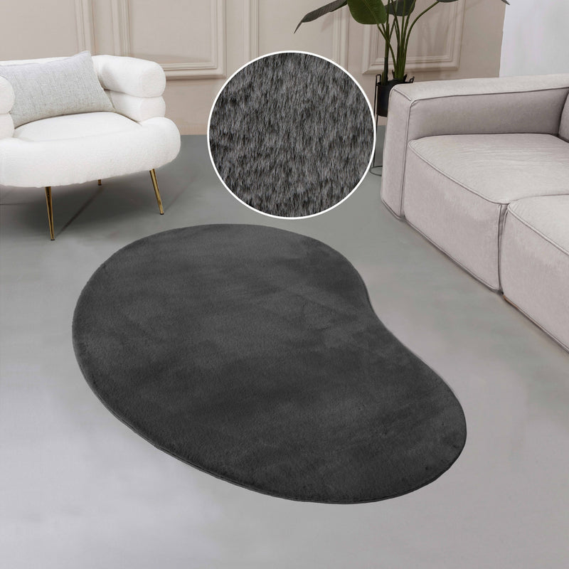 Covor »Balu« cu textura de blana de iepure gri 120x180 cm - LunaHome.ro