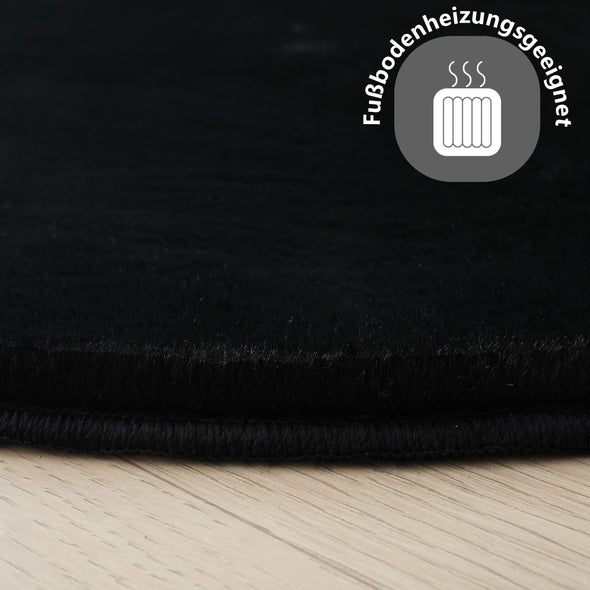 Covor »Balu« cu textura de blana de iepure negru 120x180 cm - LunaHome.ro
