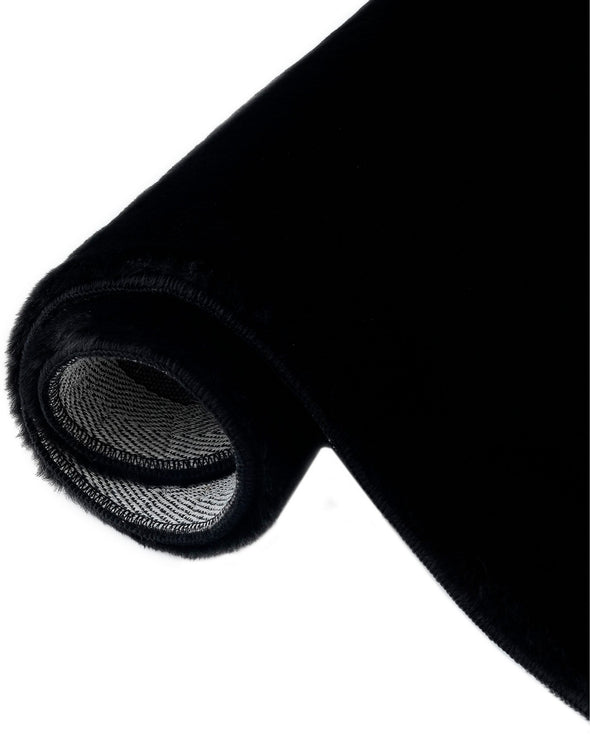 Covor »Balu« cu textura de blana de iepure negru 120x180 cm - LunaHome.ro