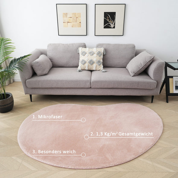 Covor »Balu« cu textura de blana de iepure roz 120x180 cm - LunaHome.ro