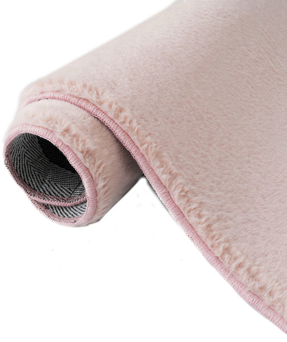 Covor »Balu« cu textura de blana de iepure roz 120x180 cm - LunaHome.ro