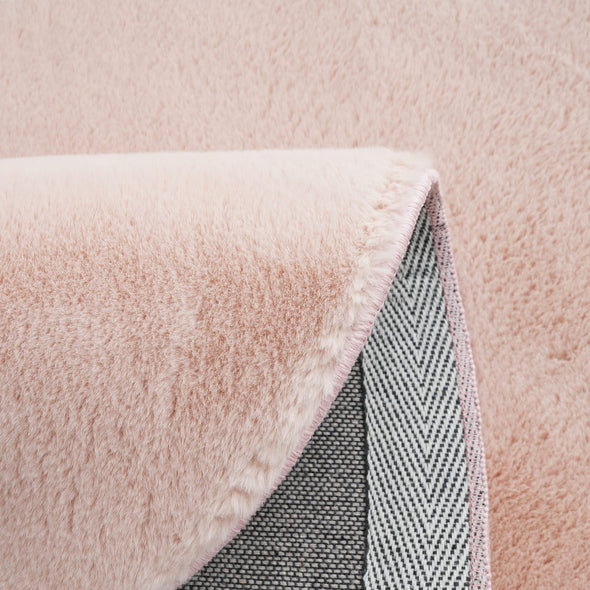 Covor »Balu« cu textura de blana de iepure roz 120x180 cm - LunaHome.ro