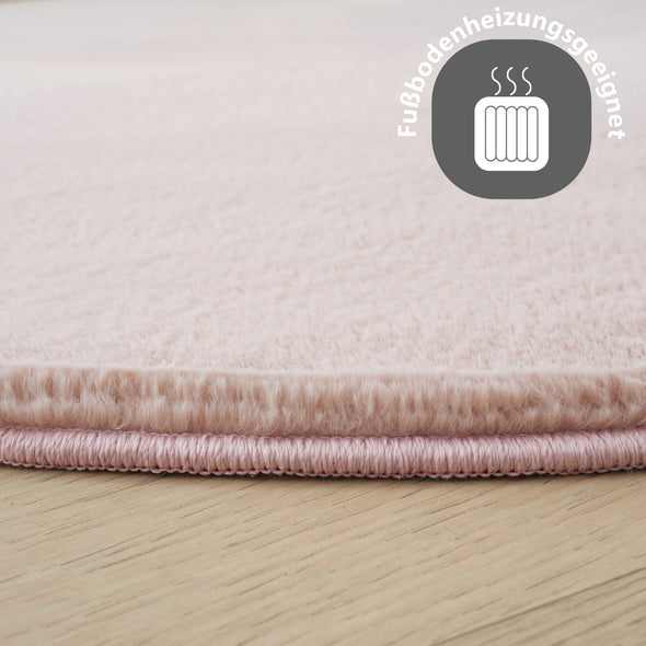 Covor »Balu« cu textura de blana de iepure roz 120x180 cm - LunaHome.ro