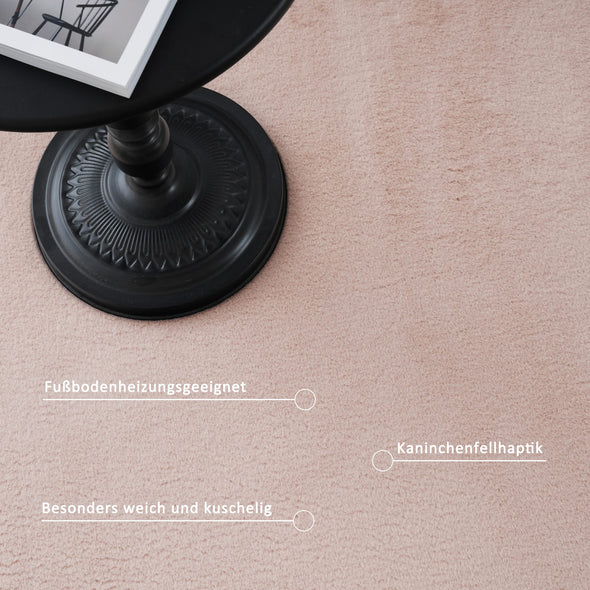 Covor »Balu« cu textura de blana de iepure roz 120x180 cm - LunaHome.ro