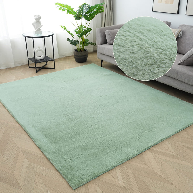 Covor »Balu« cu textura de blana de iepure verde 180x280 cm - LunaHome.ro