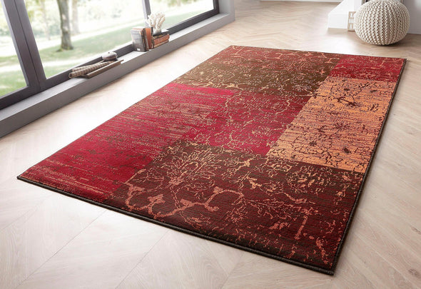 Covor Bennet cu model floral, fire scurte, terra 190x280 cm - LunaHome.ro