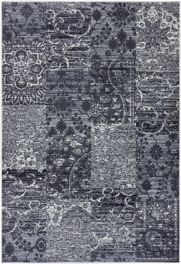 Covor Bloques cu fir scurt, design modern gri-crem 160x230 cm - LunaHome.ro