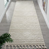 Covor Bonvo crem cu design scandinav 3D si franjuri 80x300 cm - LunaHome.ro