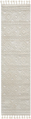 Covor Bonvo crem cu design scandinav 3D si franjuri 80x300 cm - LunaHome.ro