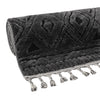 Covor Bonvo negru cu design scandinav 3D si franjuri 80x300 cm - LunaHome.ro