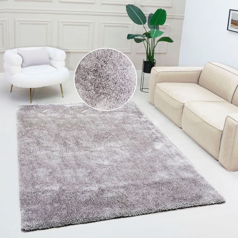 Covor »Dana« moale si pufos, aspect stralucitor gri 200x200 cm - LunaHome.ro