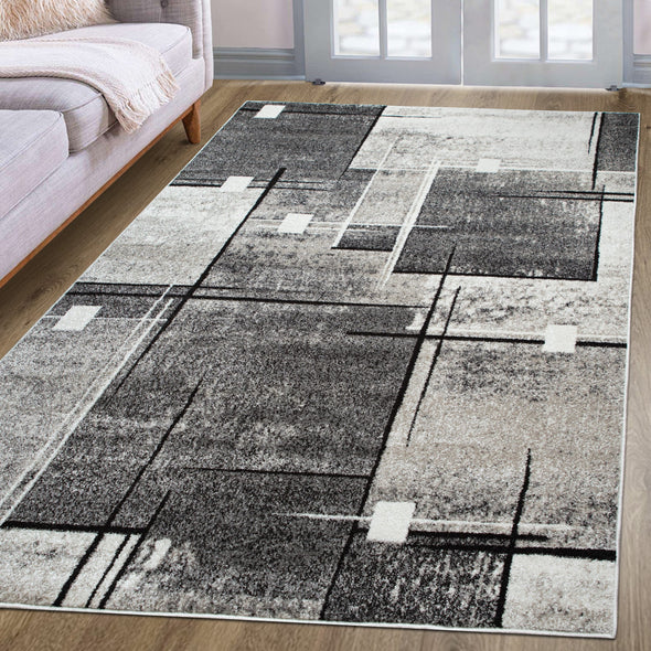 Covor Deblin cu fir scurt model geometric 60x90 cm - LunaHome.ro