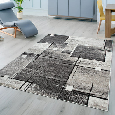 Covor Deblin cu fir scurt model geometric 60x90 cm - LunaHome.ro