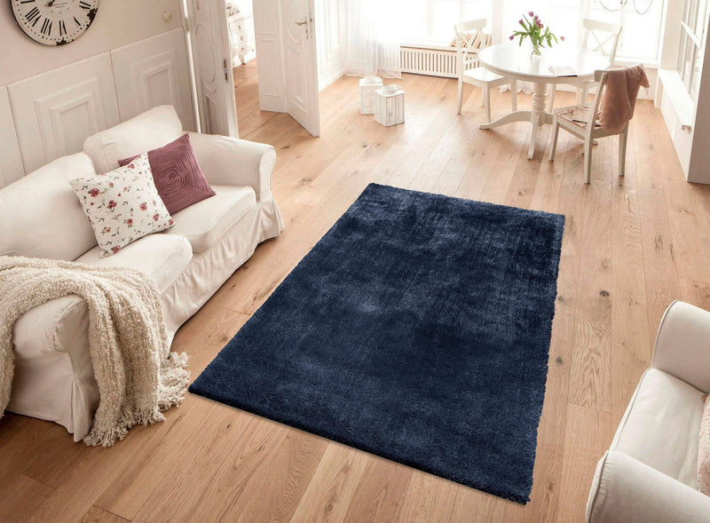 Covor »Deman« foarte moale si pufos, aspect stralucitor, albastru 120x180 cm - LunaHome.ro