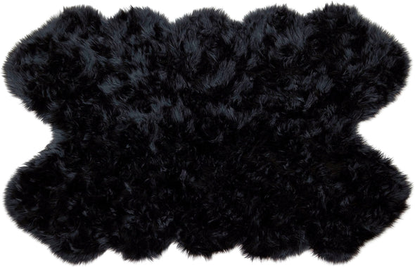 Covor »Dena« din blană sintetica moale și pufos negru 120x180 cm - LunaHome.ro