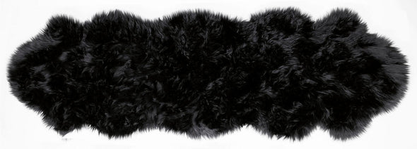 Covor »Dena« din blană sintetica moale și pufos negru 60x180 cm - LunaHome.ro