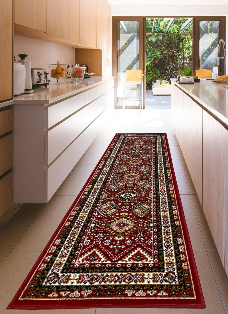 Covor »Diantha« cu aspect oriental roșu inchis 70x230 cm - LunaHome.ro
