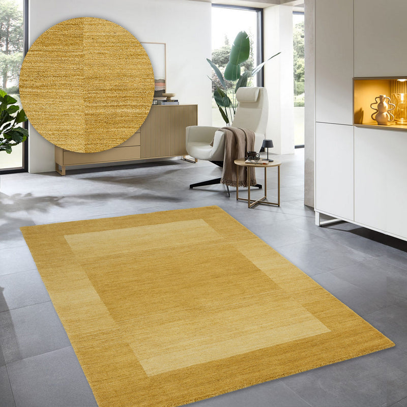 Covor »Gabbeh Super« din lână pură galben in degradee 60x90 cm - LunaHome.ro