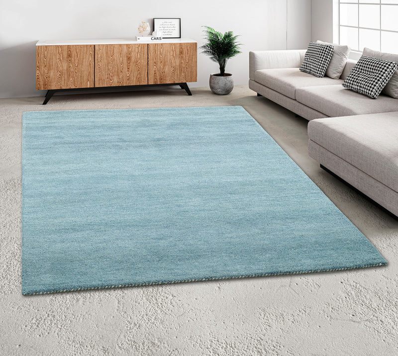 Covor »Gabbeh uni« din lână pură albastru deschis 60x90 cm - LunaHome.ro