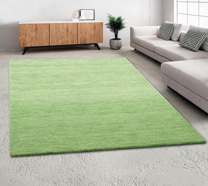 Covor »Gabbeh uni« din lână pură verde, 200x200 cm - LunaHome.ro