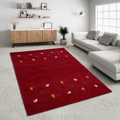 Covor traversă »Gabbeh uni« din lână pură vișiniu 40x60 cm - LunaHome.ro