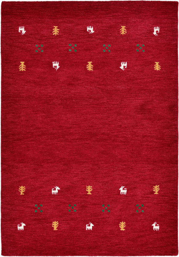 Covor traversă »Gabbeh uni« din lână pură vișiniu 40x60 cm - LunaHome.ro